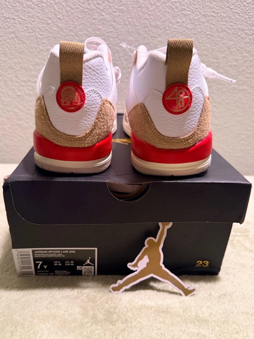 Jordan Spizike Low (GS) “White Desert Camo” Men’s 7Y/8.5 Women’s New w/ Box #141
